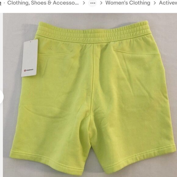 LULULEMON Womens LOUNGEFUL High Rise 4” Electric Lemon Shorts Sz 4 SIZE 6 NWT - Picture 2 of 6